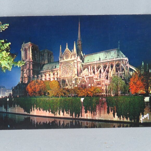 Vintage Postcard - Notre Dame at Night Paris - Yvon Paris - Picture 1 of 4